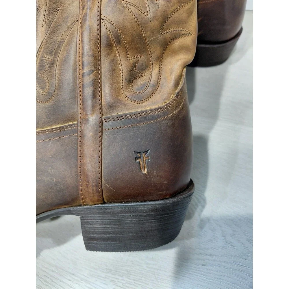 Frye 279034 Men’s Brown Leather Western Boots- sz 10.5 D